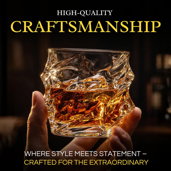 Storm Japanese Crystal Whiskey Glasses Set of 2 | 10oz