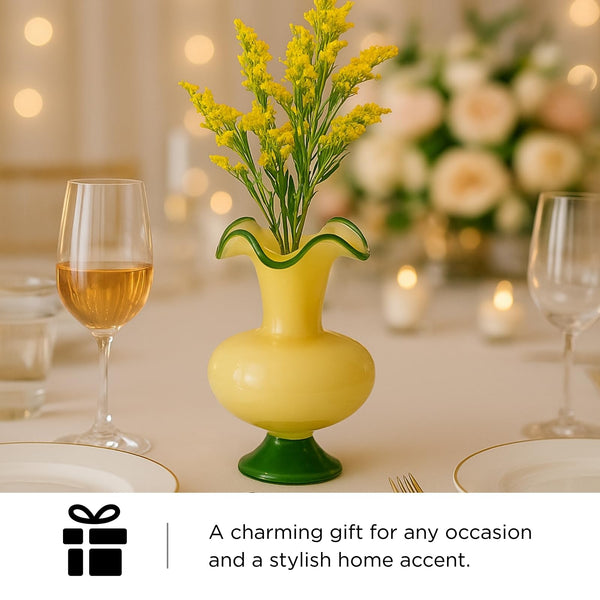Verdant Bloom Hand-Blown Glass Flower Vase  Décor - 11