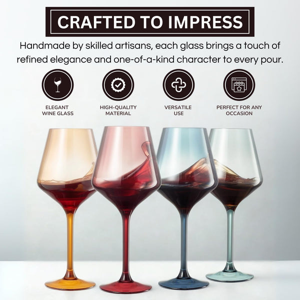 Floating Shatterproof Wine Glasses | Muted Colors | Set of 4, 16 oz
