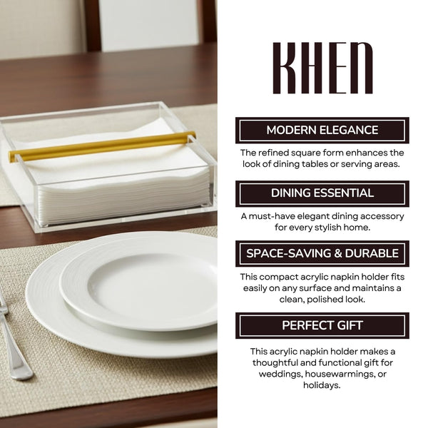 Clear & Gold Napkin Holder – 7