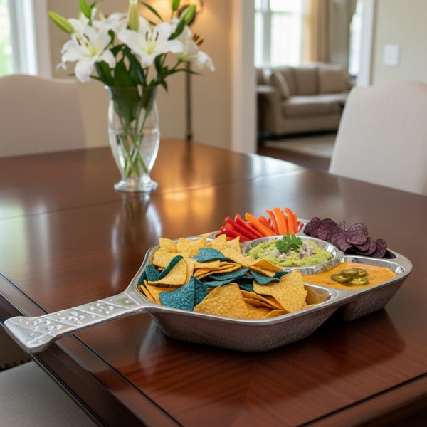 Silver Pickleball Serving Dish 13.7 Inch – Modern Decorative Tray with Heavy Polished Finish, Large Metal Centerpiece Platter, Snacks Fruits Appetizers Desserts, Home Decor Gift for Pickle ball Lovers