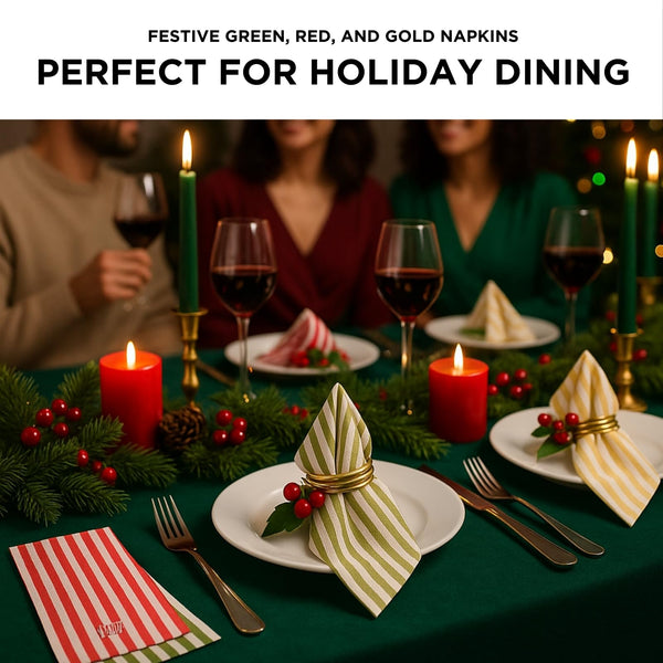 Tonal Striped Disposable Napkin Set 100 Pieces