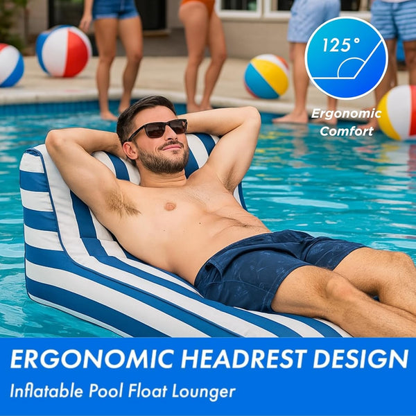Santorini Blue Pool Float Lounger Recliner