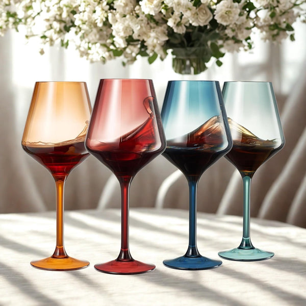 Floating Shatterproof Wine Glasses | Muted Colors | Set of 4, 16 oz