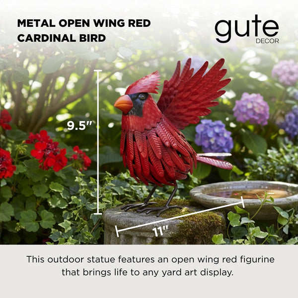 Cardinal Garden Decor Metal Yard Art: Red Bird Outdoor