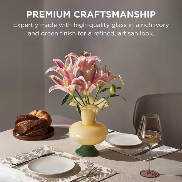 Verdant Bloom Hand-Blown Glass Flower Vase  Décor - 11