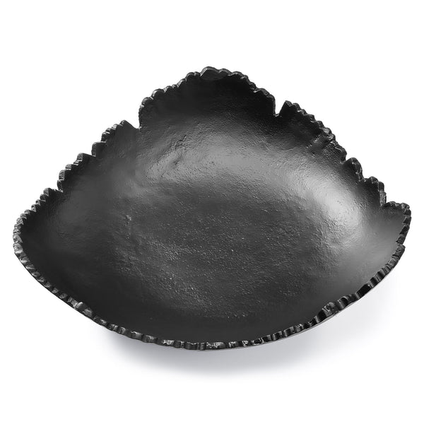 GUTE Black Powder Coated Platter Bowl – Modern Aluminum Decorative Centerpiece | Home Kitchen Dining Table Accent | Single Piece | 12