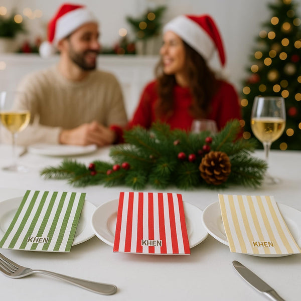 Tonal Striped Disposable Napkin Set 100 Pieces