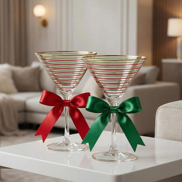 Christmas Martini Glasses Set of 2 9.13 oz
