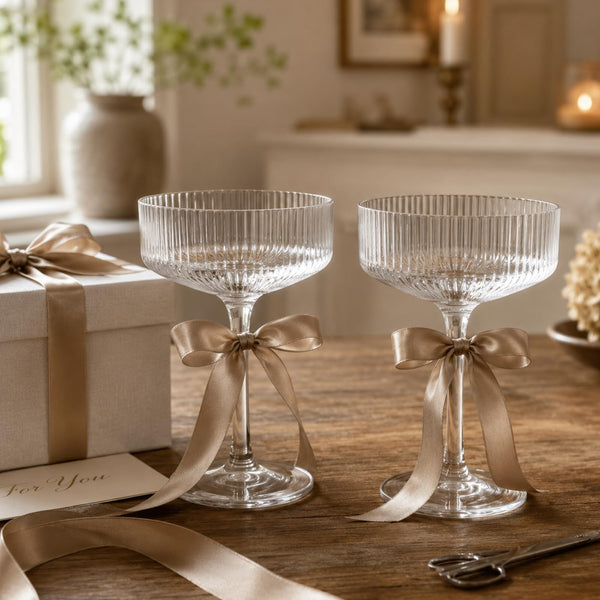 Barcelona Acrylic Champagne Coupe Cocktail Glassware, Set of 2