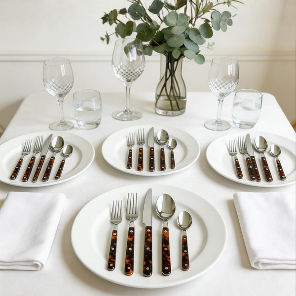 Premium Stainless Steel Flatware Set, 20 Piece Tortoise
