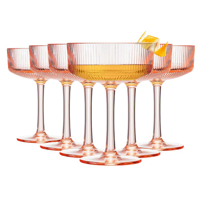 Madrid Acrylic Champagne Coupe Cocktail Glassware, Set of 6