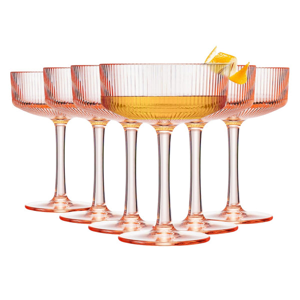 Madrid Acrylic Champagne Coupe Cocktail Glassware, Set of 6