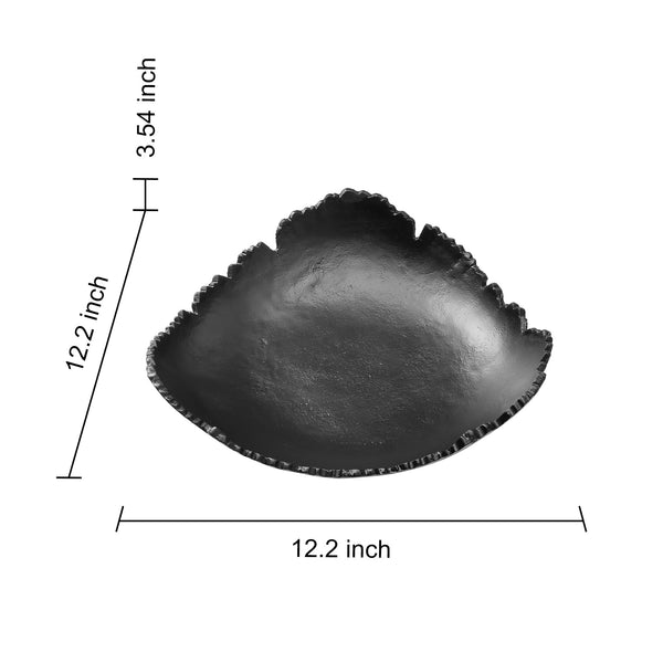 GUTE Black Powder Coated Platter Bowl – Modern Aluminum Decorative Centerpiece | Home Kitchen Dining Table Accent | Single Piece | 12