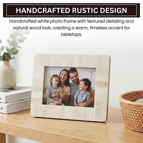 Cote d'Azur Authentic White Bone Inlay 5x7 Photo Frame