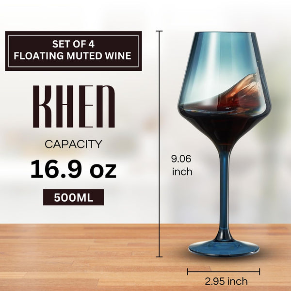 Floating Shatterproof Wine Glasses | Muted Colors | Set of 4, 16 oz