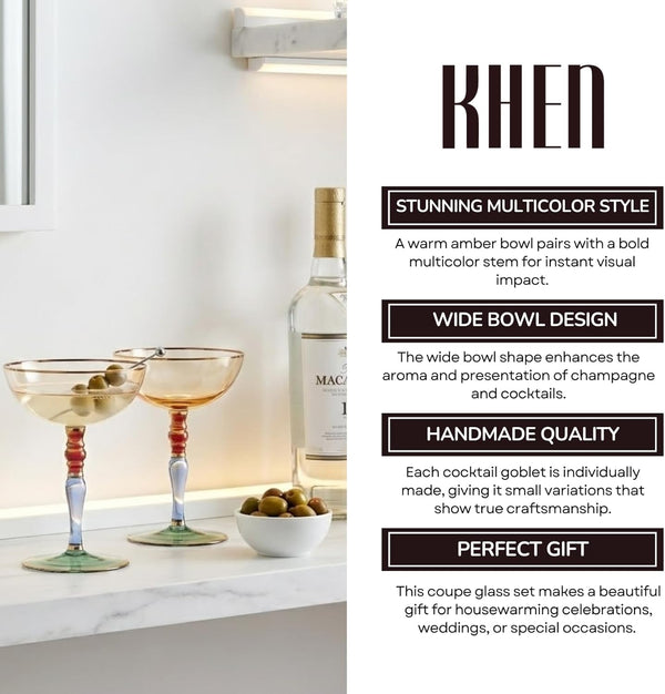 Khen Ravello Coupe Glassware - Set of 2