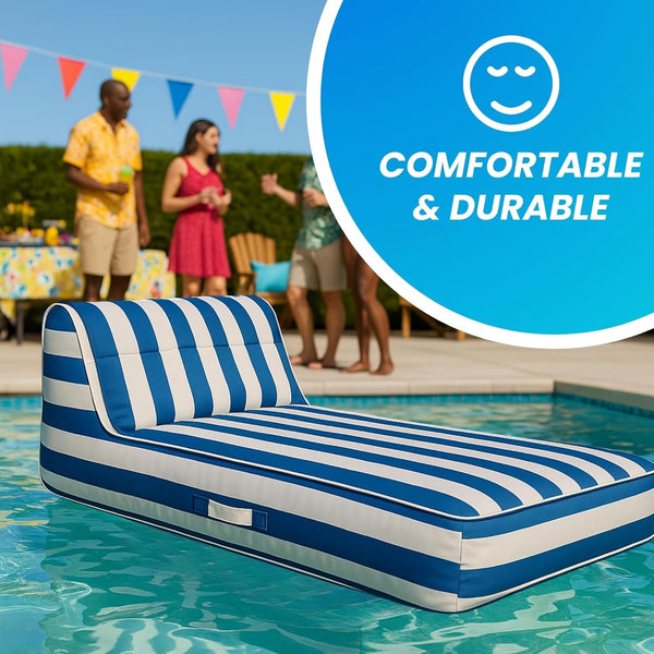 Santorini Blue Pool Float Lounger Recliner