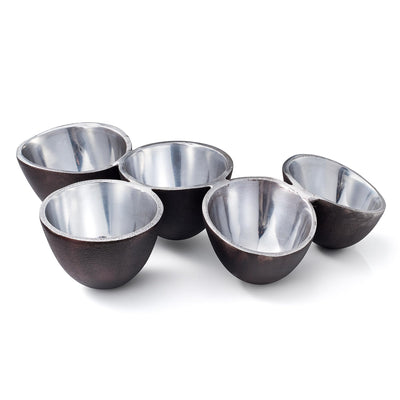 GUTE 5 Bowl Organic Set – Modern Multi Section Serving Dish | Bowls for Snacks Salads Fruits Desserts Appetizers | Functional Centerpiece Dining Tableware | 14.9