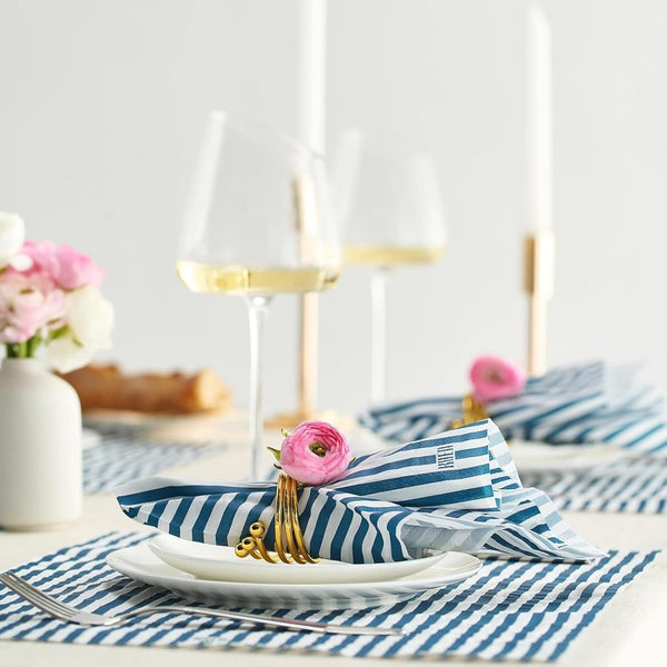 Khen Napkin Placemat Stripe Blue Set of 50