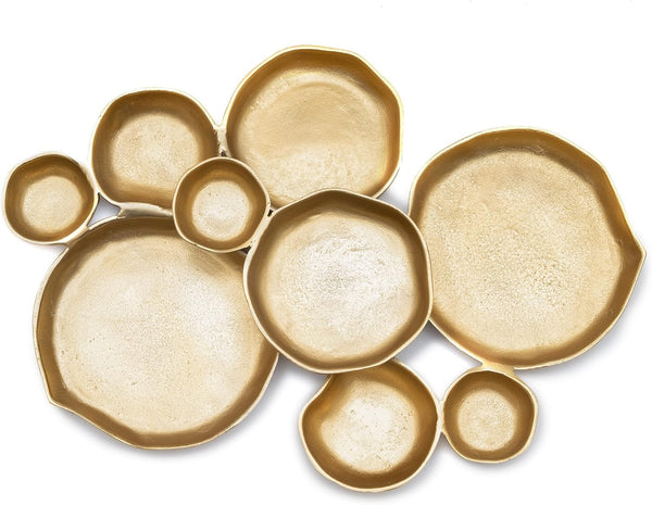 Cluster Decorative Bowls, Bright Gold Brass - Decoration, Snack Tray Bowl, Chip and Dip Strong Brass Beautiful Room Accent, Perfect for Entertaining, Parties, Home & Wedding 22