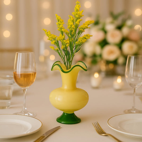 Verdant Bloom Hand-Blown Glass Flower Vase  Décor - 11