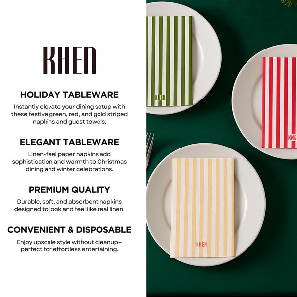 Tonal Striped Disposable Napkin Set 100 Pieces