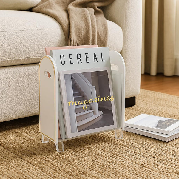 Khen Acrylic Magazine Holder with Gold Trim - 12.40
