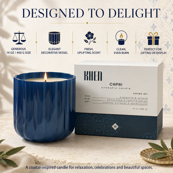 Capri Scented Jar Candle – 400 g Decorative Home Fragrance