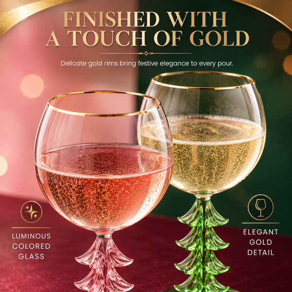 Natale Stemmed Wine Glassware, Set of 2