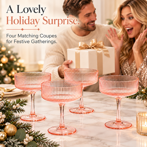 Madrid Acrylic Champagne Coupe Cocktail Glassware, Set of 4