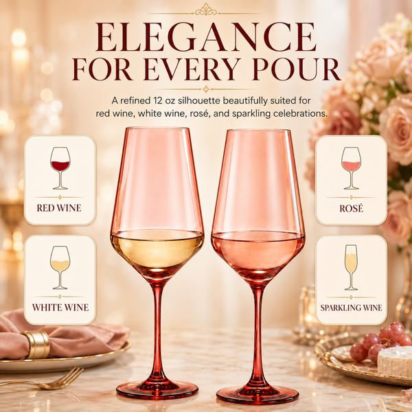 Tonal Stemmed Wine Glassware, Cranberry Red, Set of 2