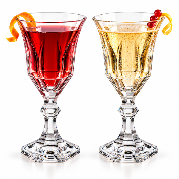 Acrylic Elegant Faceted Stemmed Goblets Set of 2