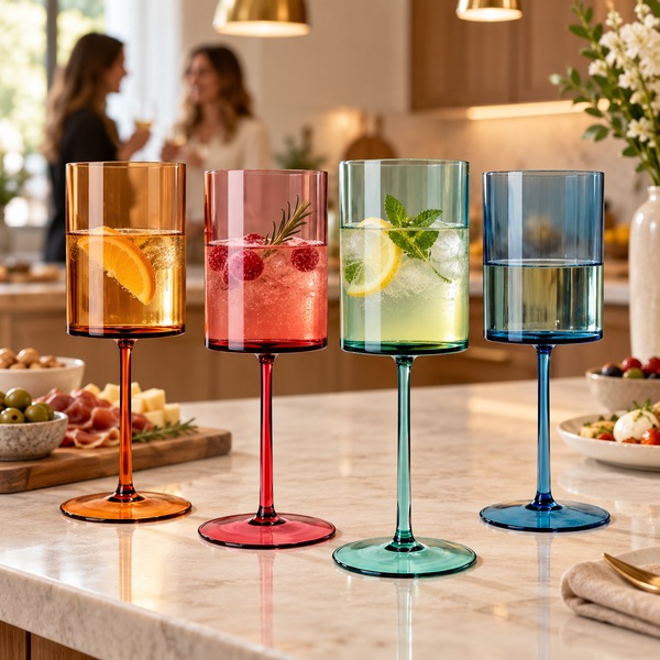 Eze Acrylic Stemmed Wine Glassware, Set of 4
