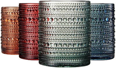 Tonal Hobnail Lowball Glassware, Set of 4