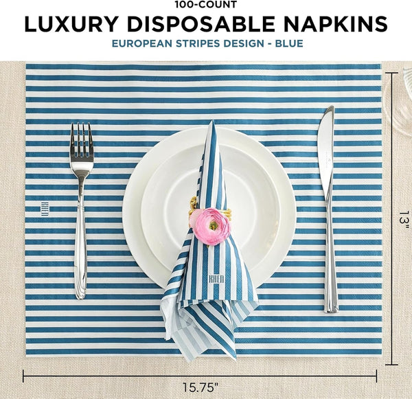 Khen Napkin Placemat Stripe Blue Set of 50