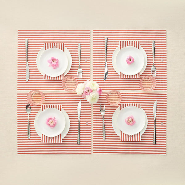 Khen Napkin Placemat Stripe Red Set of 50