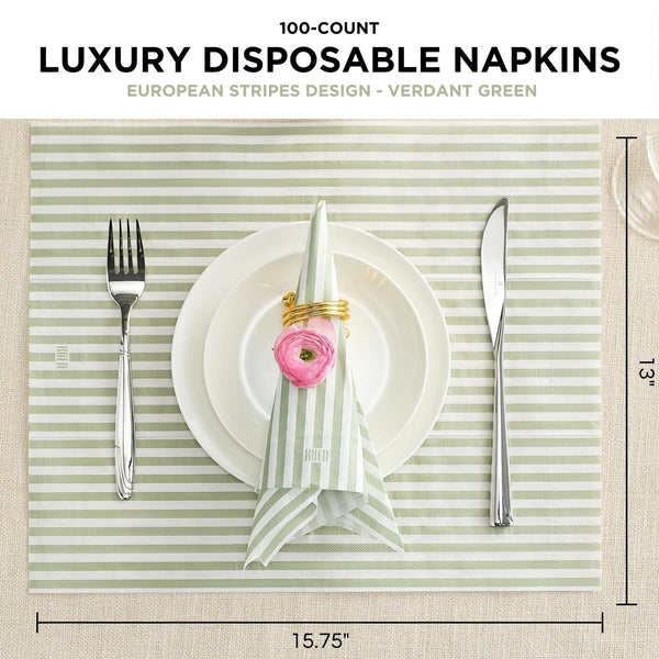 Khen Napkin Placemat Stripe Green Set of 50