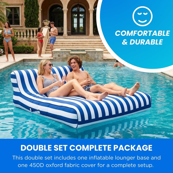 Santorini Pool Float Lounger Recliner | Grande Double