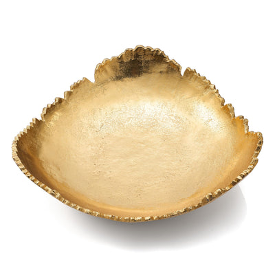 GUTE Gold Platter Bowl – Modern Aluminum Decorative Centerpiece with Textured Metallic Finish | Home Kitchen Dining Table Accent | Single Piece | 12