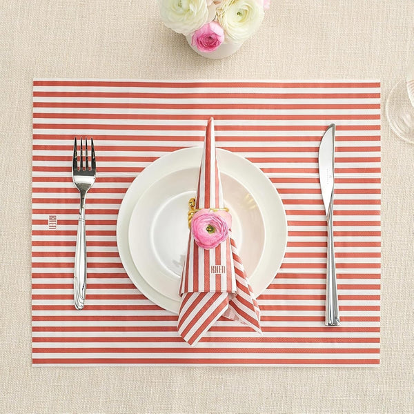 Khen Napkin Placemat Stripe Red Set of 50