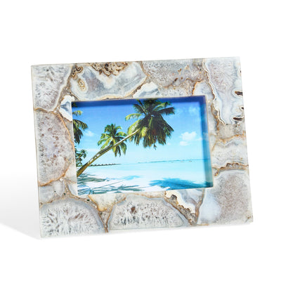 Natural Blue Agate 5x7 Photo Frame | Hand-Polished Luxury