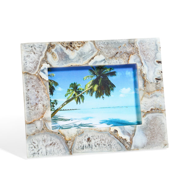 Natural Blue Agate 5x7 Photo Frame | Hand-Polished Luxury