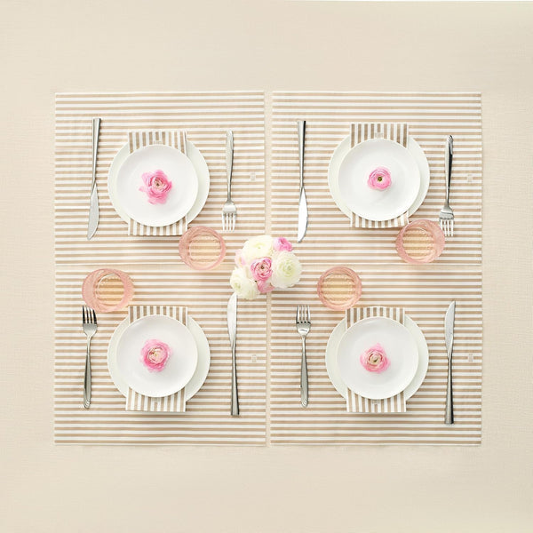 Khen Napkin Placemat Stripe Gray Set of 50