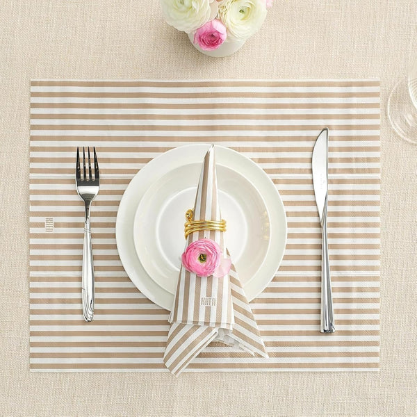Khen Napkin Placemat Stripe Gray Set of 50