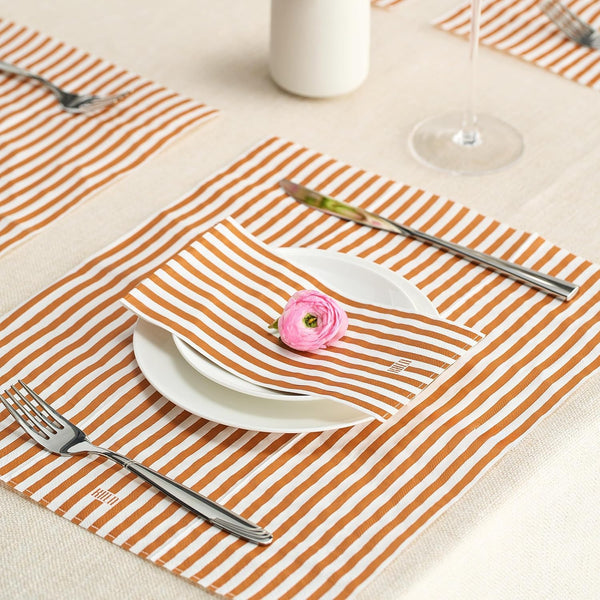Khen Napkin Placemat Stripe Orange Set of 50