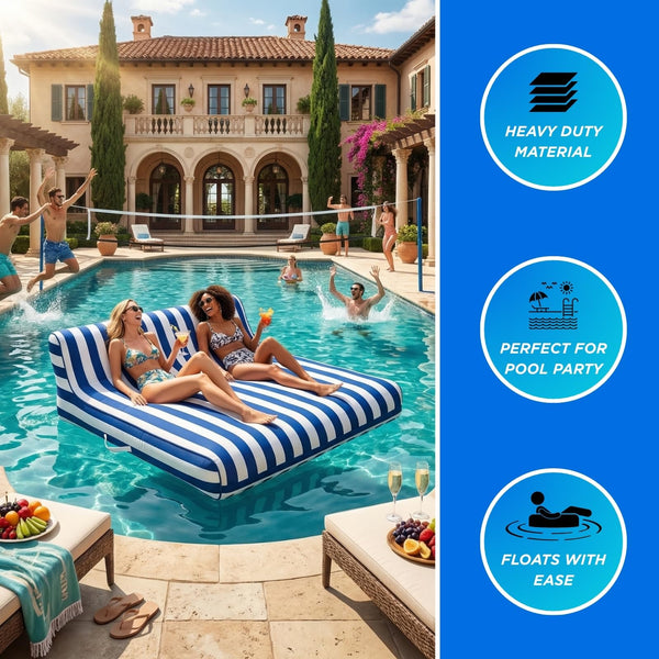 Santorini Pool Float Lounger Recliner | Grande Double