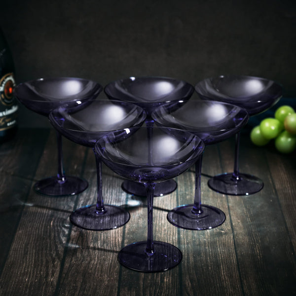 Corso Champagne Coupe Cocktail Glassware, Set of 2, Purple