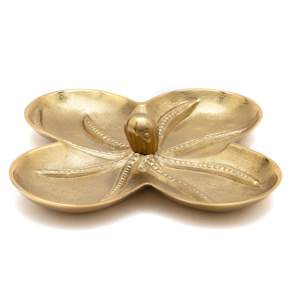 Gold Bronze Octopus Snack Bowl & Serving Tray 13.6