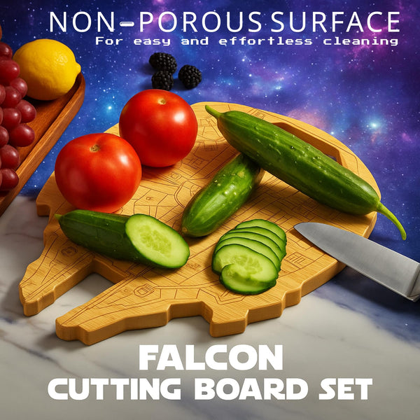 Falcon Cutting Board Set – Lightweight, Durable Kitchen Boards Inspired by Star Wars | Sleek Millennium Falcon Design for Cooking, Meal Prep & Chopping | Non-Porous, Easy to Clean